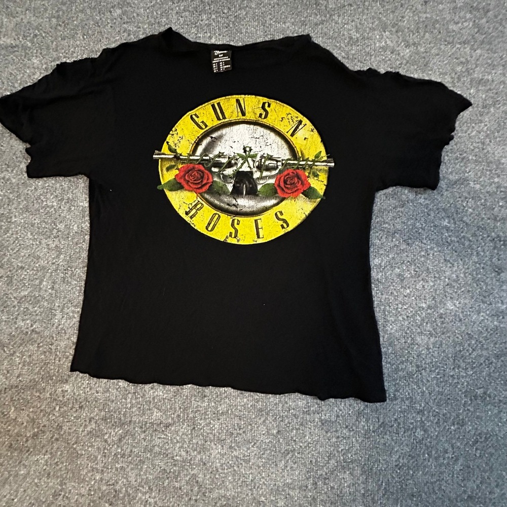 Bravado T-Shirt Womens Size S Black Guns N' Roses Graphic Distressed Rock Band
